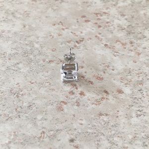 Single Cubic Zirconia White Gold Stud Earring